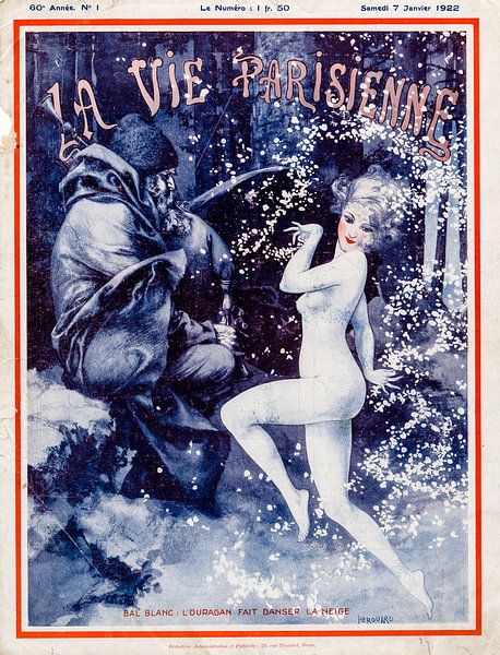 Couverture du magazine Art déco La Vie Parisienne, 7 janvier 1922 par Martin Stevens