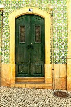 Groene deur Portugal van Marly De Kok