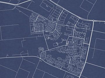 Carte de Dronten en bleu royal sur Map Art Studio