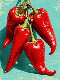 Piments rouges sur Franka Poulain