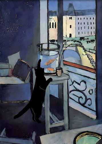 Katposter Goudvis Interieur Matisse