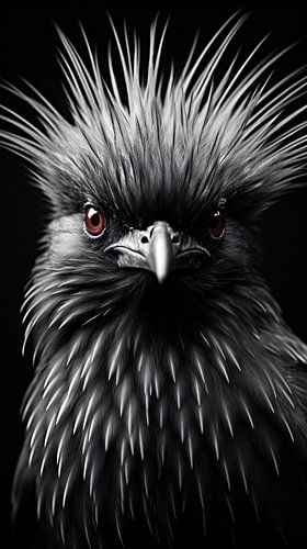 Vogel Portrait in Schwarz-Weiß