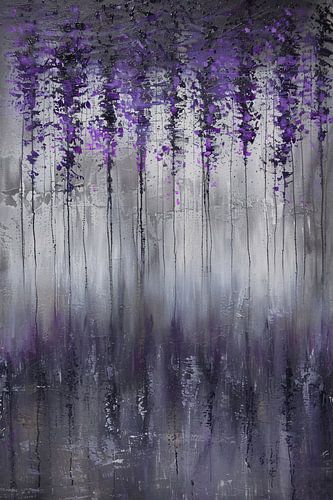 Mystieke abstracte bomen in mistige tinten