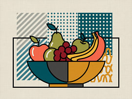 Retro-Obst-Stillleben für eine stimmungsvolle Wohnküche von Studio Pieternel