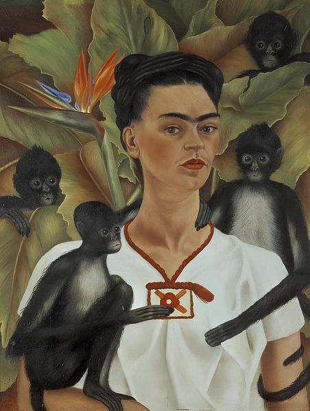 Frida Zelfportret met aapjes van Atelier Renée