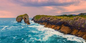  Panorama und Sonnenaufgang in Castro de Las Gaviotas, Asturien, S