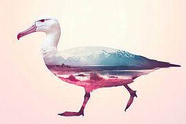 Oiseau avec paysage sur Poster Art Shop