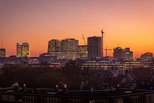 Sunset view of the city centre of Utrecht von Michiel Ton