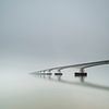Zeelandbrug minimalistisch in de mist van Jolanda de Leeuw