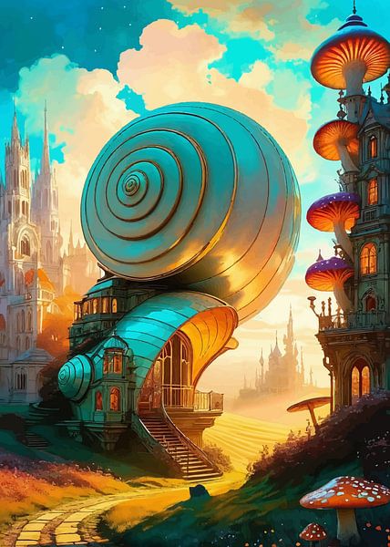 Giant Snail Shell House Fantasy by MIROKKU