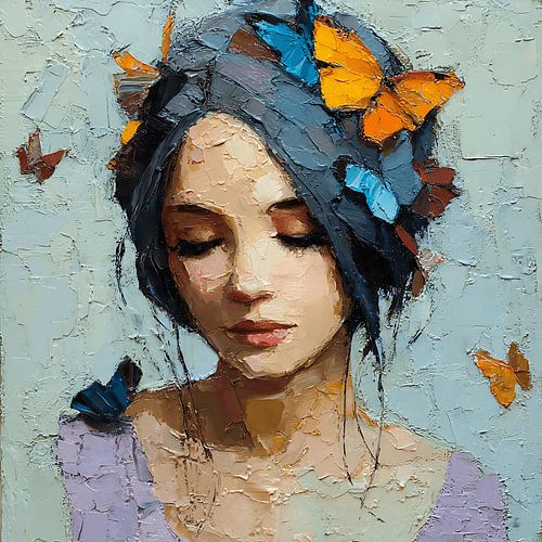 Vlinders die ontsnappen uit haar stille geest