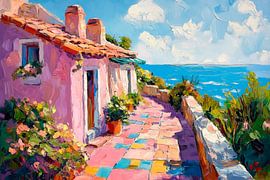 Bunte Küstenlandschaft von Poster Art Shop