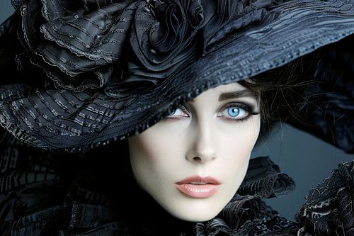 fictief portret vrouw in zwart