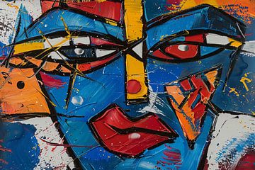 abstract portret van vrouw van Egon Zitter