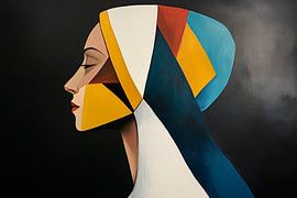 Geometric portrait of a lady by Poster Art Shop