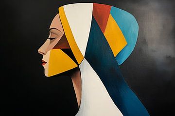 Geometrisches Porträt einer Dame von Poster Art Shop