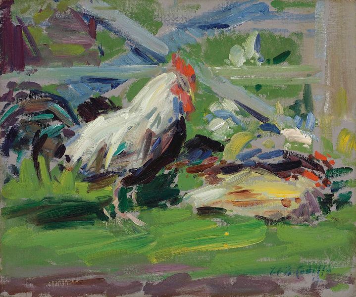 Un coq dans une basse-cour par David Potter