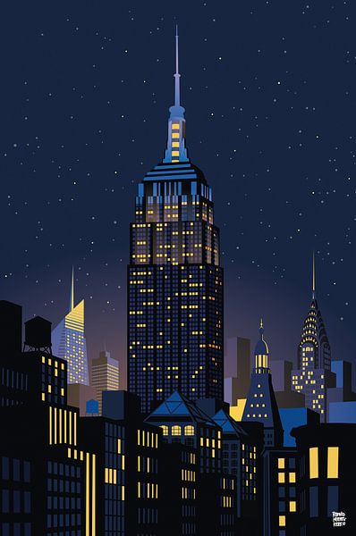 Manhattan by Night by Remko Heemskerk
