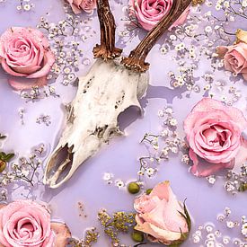 New country ; Rose reebuck antlers - Pastel edition. von Nikki Segers