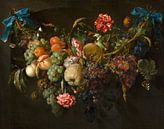 Wreath of fruit and flowers, Jan Davidsz de Heem by Diverse Meesters thumbnail