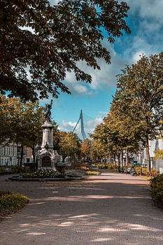 Blick durch die Erasmus-Brücke