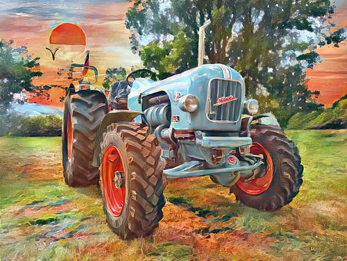 Tracteur Eicher Mammut Allrad Style aquarelle