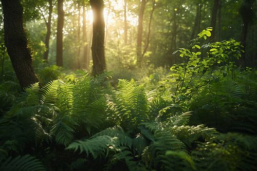Magical light in the forest