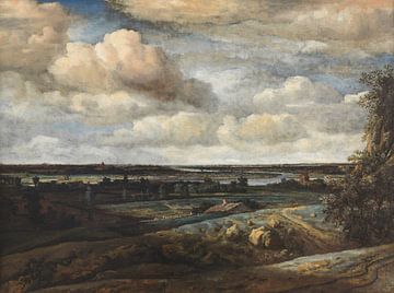 Hollands Panoramalandschap met een ver uitzicht op Haarlem, Philips Koninck