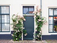 Deur met bloemen in Middelburg