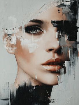 Portrait abstrait moderne sur Carla Van Iersel
