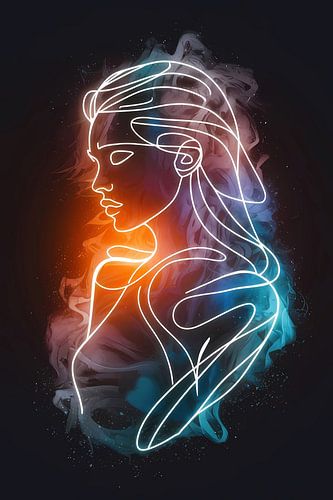 Abstract Silhouet in Warm-Koud Kleurenspel