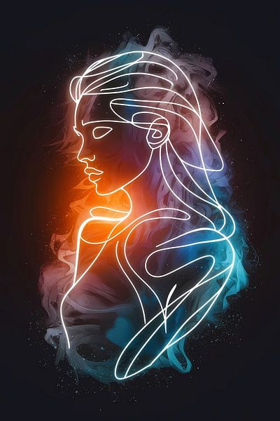 Abstrakte Silhouette in warm-kalten Farben von Art & Soul Creations