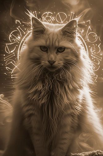 Mystieke witte kat - Symbolische winteraura