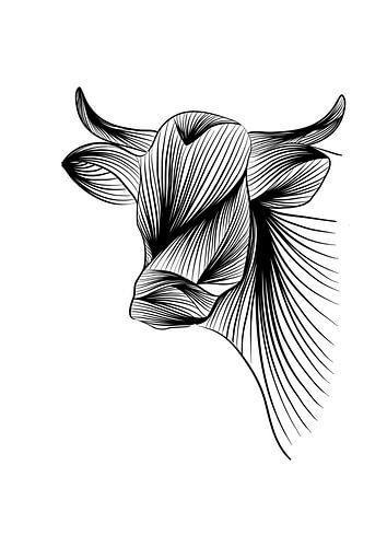 Poster koe - boerderij - dieren - zwartwit