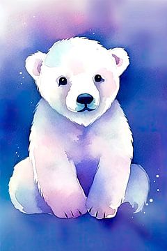 Aquarel van een ijsbeer van Christian Ovís