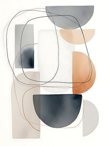 Japandi Abstract Watercolor Shapes