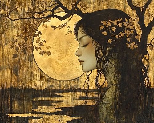 Moonlight Silhouette | Enchanted Evening's Amber Embrace