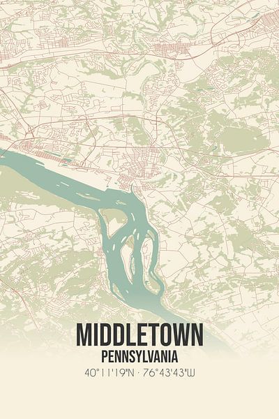 Vintage map of Middletown (Pennsylvania), USA. by Prints of Place
