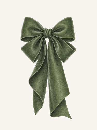 Sage-green velvet bow
