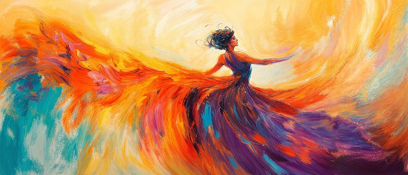 Tanz der Farben im Morgenlicht von Poster Art Shop