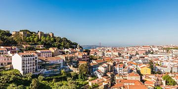 Castelo de Sao Jorge and the historic city centre in Lisbon - Portugal by Werner Dieterich