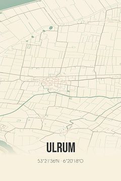 Alte Karte von Ulrum (Groningen) von Rezona