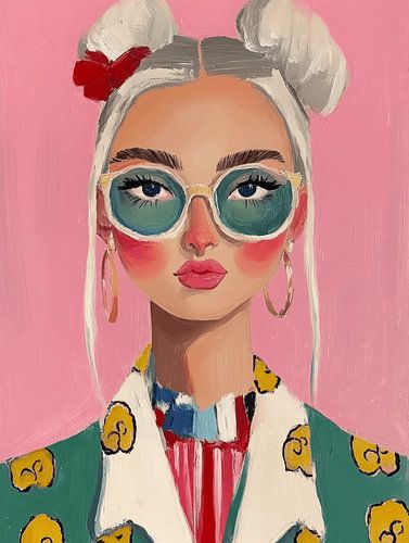 Kleurrijk eclectisch portret