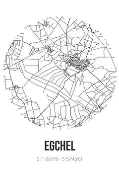 Egchel (Limburg) | Landkaart | Zwart-wit van MijnStadsPoster
