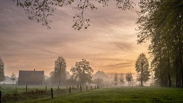 Morgens in der Landschaft von Twente von Rene Wolf