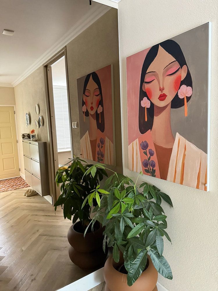 Portrait coloré, moderne et abstrait, par Carla Van Iersel