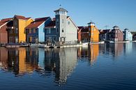 Reitdiephaven Groningen, kleurrijke woonbuurt. van Gert Hilbink thumbnail