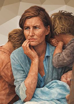 Migrant Mother (style Lowpoly)