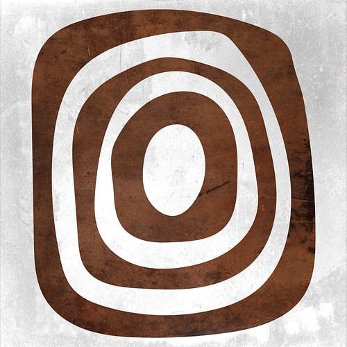 Abstracte geometrische cirkels in grunge roestbruin 2