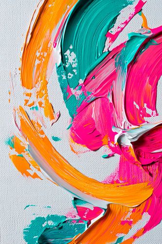 Coups de pinceau colorés sur toile